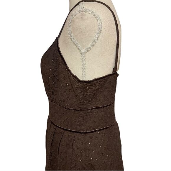 Michael Kors Brown Eyelet Spaghetti Strap Dress Size 12 - Picture 9 of 14